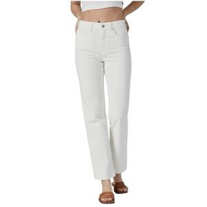 Mavi Women's White Straight Leg Jeans